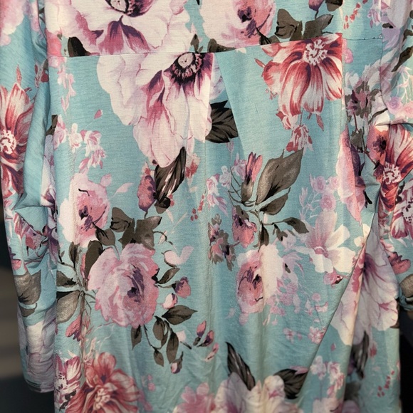 Dear Scarlett Floral Blouse - Blue and Pink - Picture 5 of 5